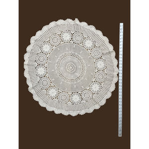 30in Crochet VINTAGE Large OVAL Artistry‎ Table Piece Lot of 2